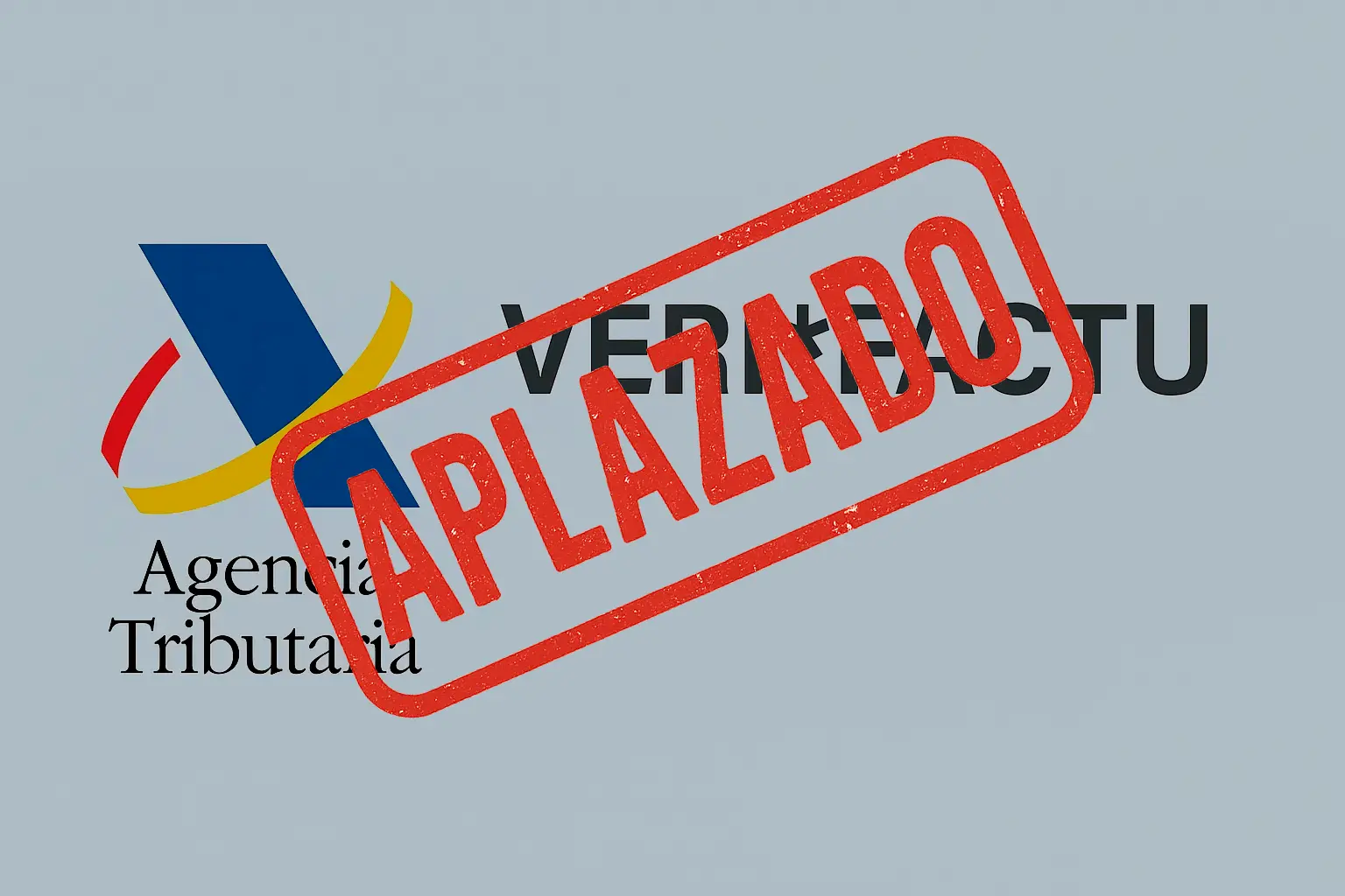 Imagen informativa sobre el aplazamiento de Verifactu, destacando las nuevas fechas de entrada en vigor en 2027 para empresas y autónomos.